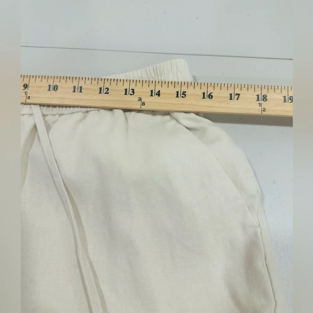 J.Crew Linen-Cotton Drawstring Cream Pant For‎ Women  Size 10